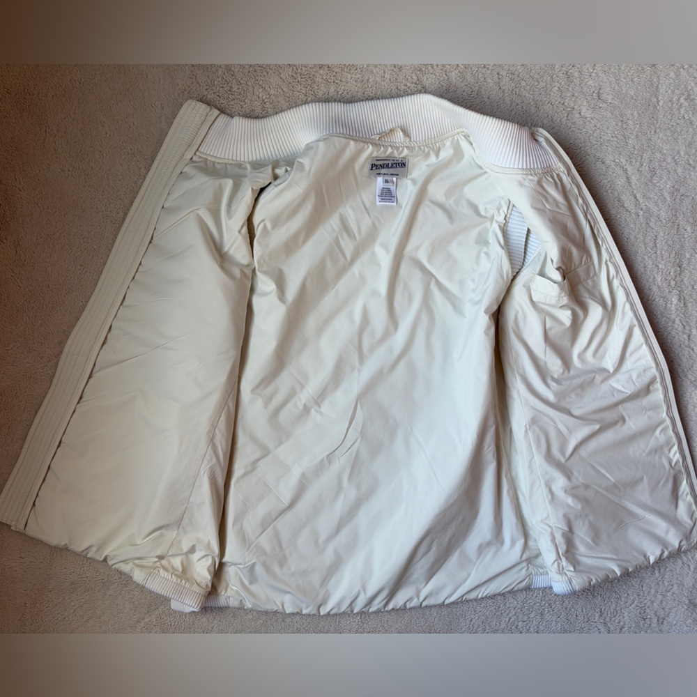 Pendleton Quilted Off White Cream Vest Women Size XL - Picture 5 of 10